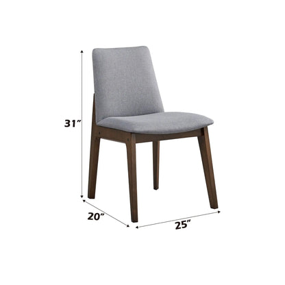 Kaela Side Chair Set of 2 Light Gray Fabric