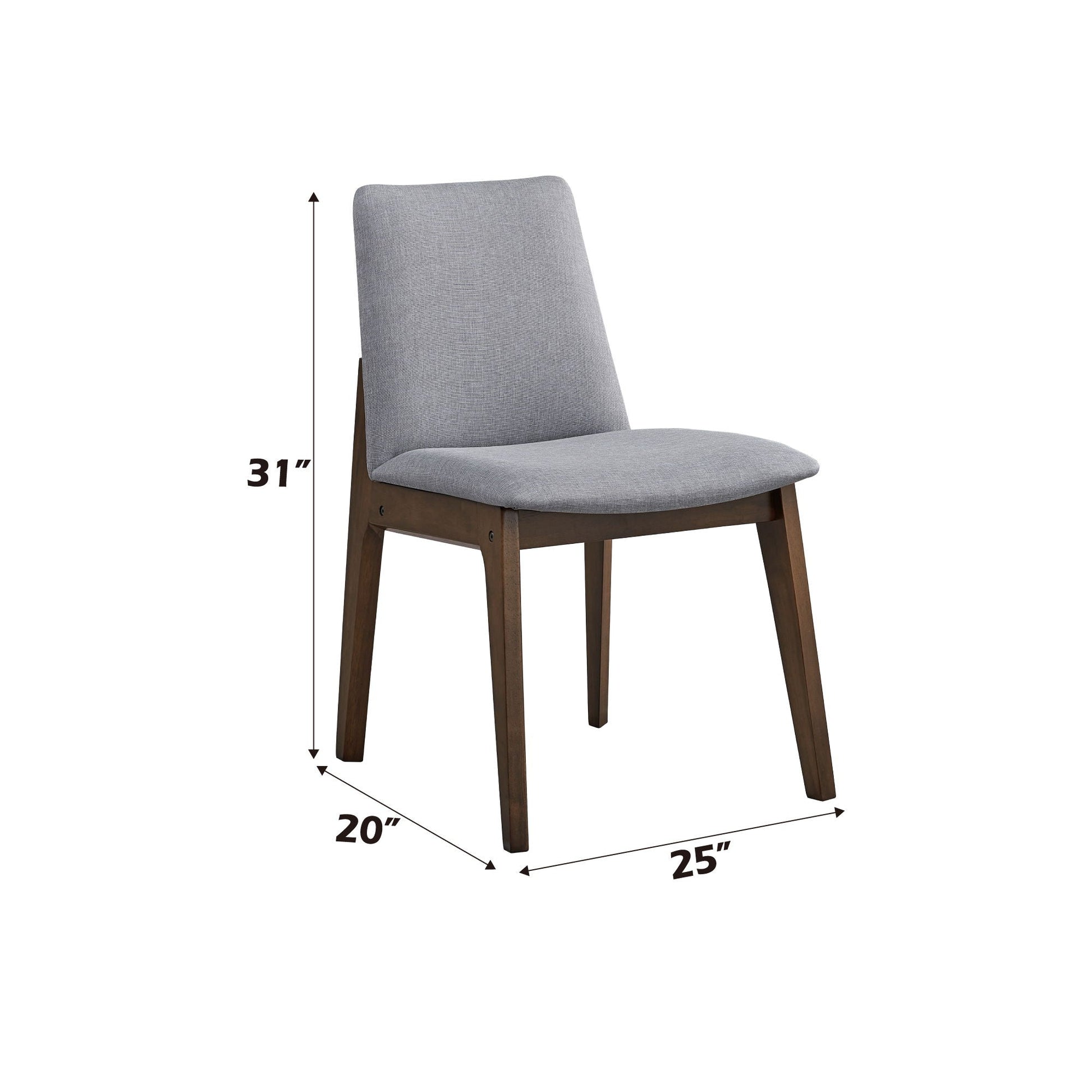 Kaela Side Chair set of 2, light gray fabric with wooden legs by HouseOfZazla on Tampa Home & Garden Store