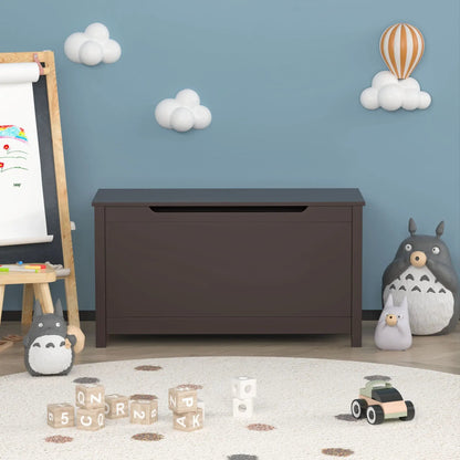 Toy Box Storage With Safety Hinged Lid For Kids