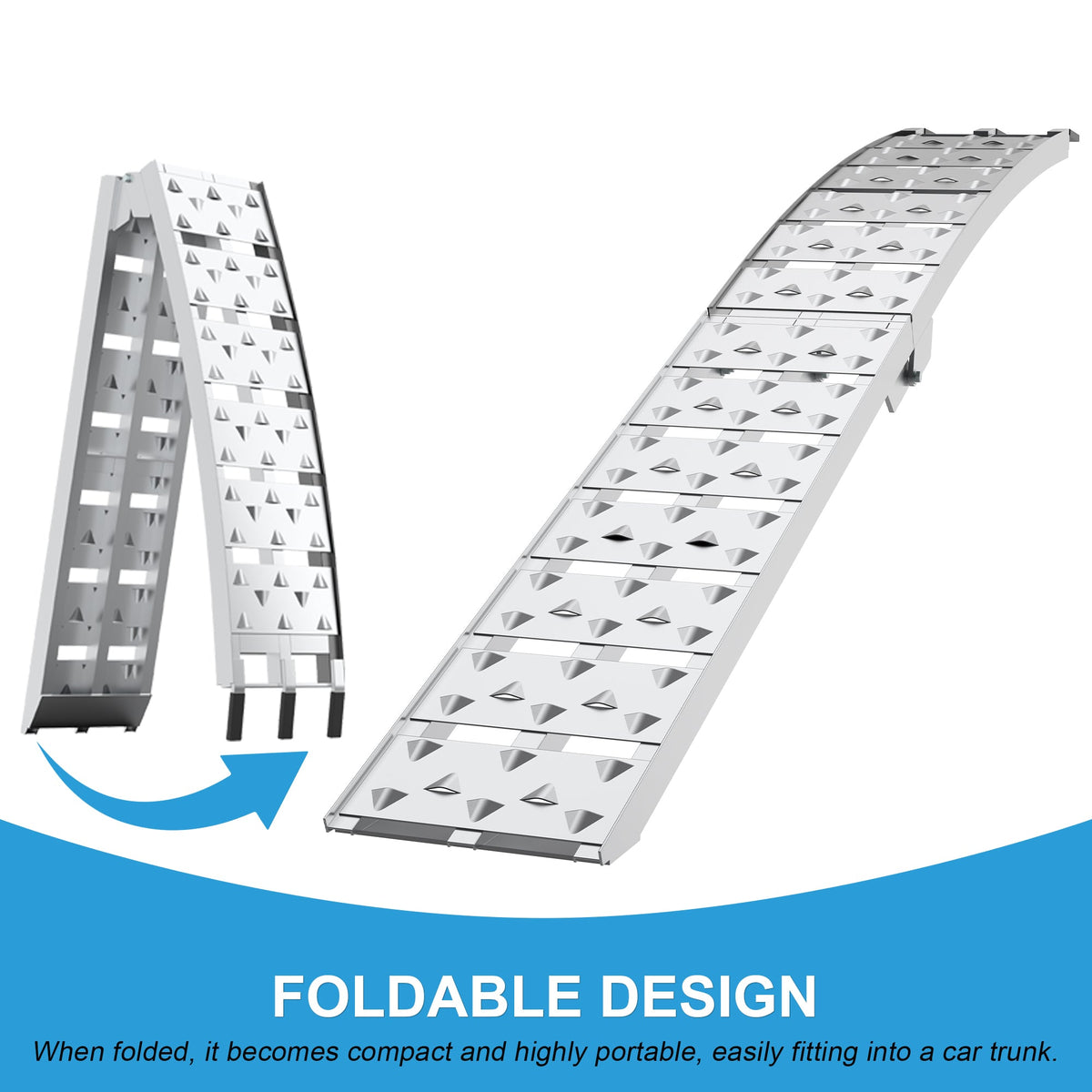 7.5FT Heavy Duty Aluminum Loading Ramp Set with diamond tread for pickup beds HouseOfZazla on Tampa Home & Garden Store