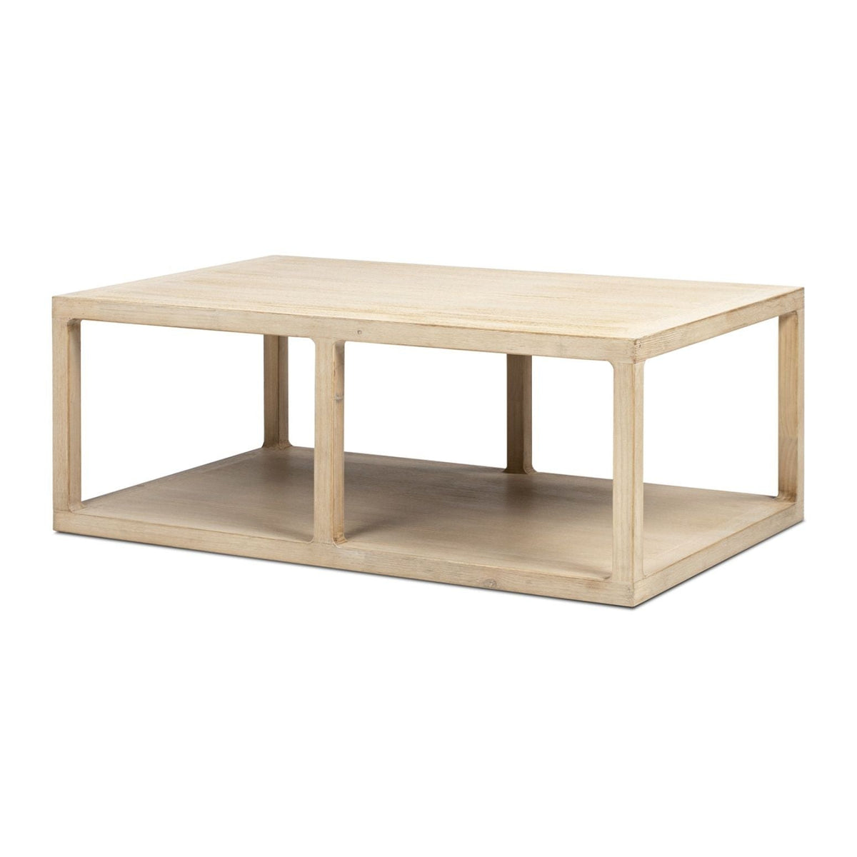 Natural reclaimed wood coffee table with lower shelf Ellis by HouseOfZazla on Tampa Home & Garden Store