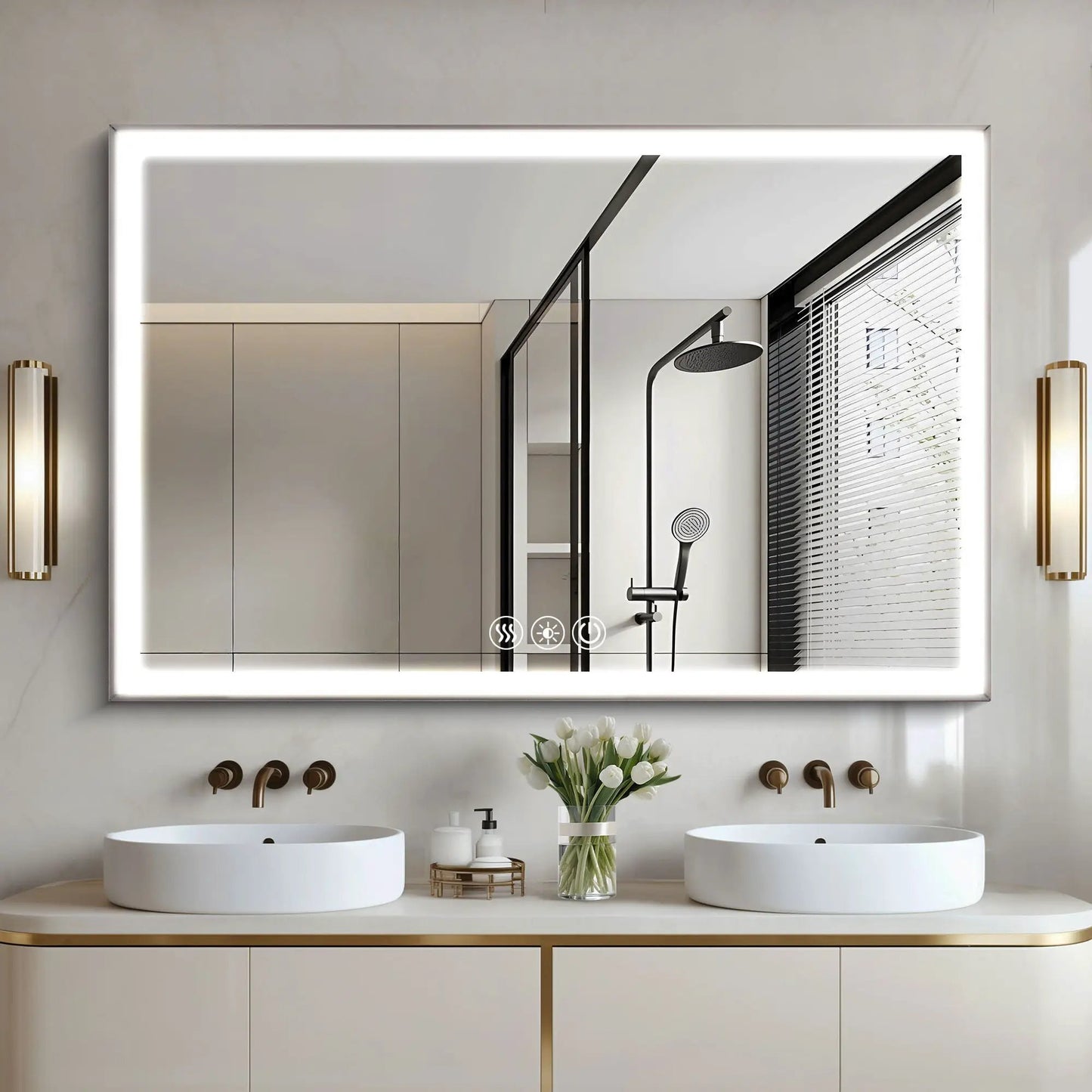 Modern LED Vanity Mirror with Aluminum Frame