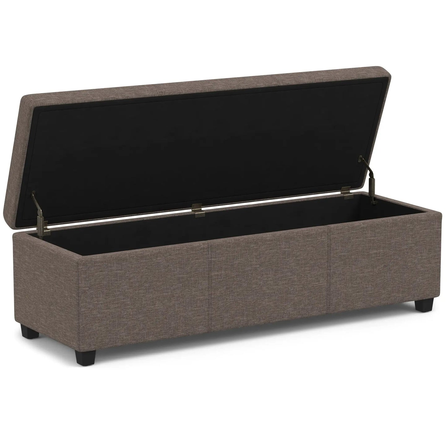 Avalon Multifunctional Storage Ottoman Bench in brown textured fabric with lift-top storage on Tampa Home & Garden Store