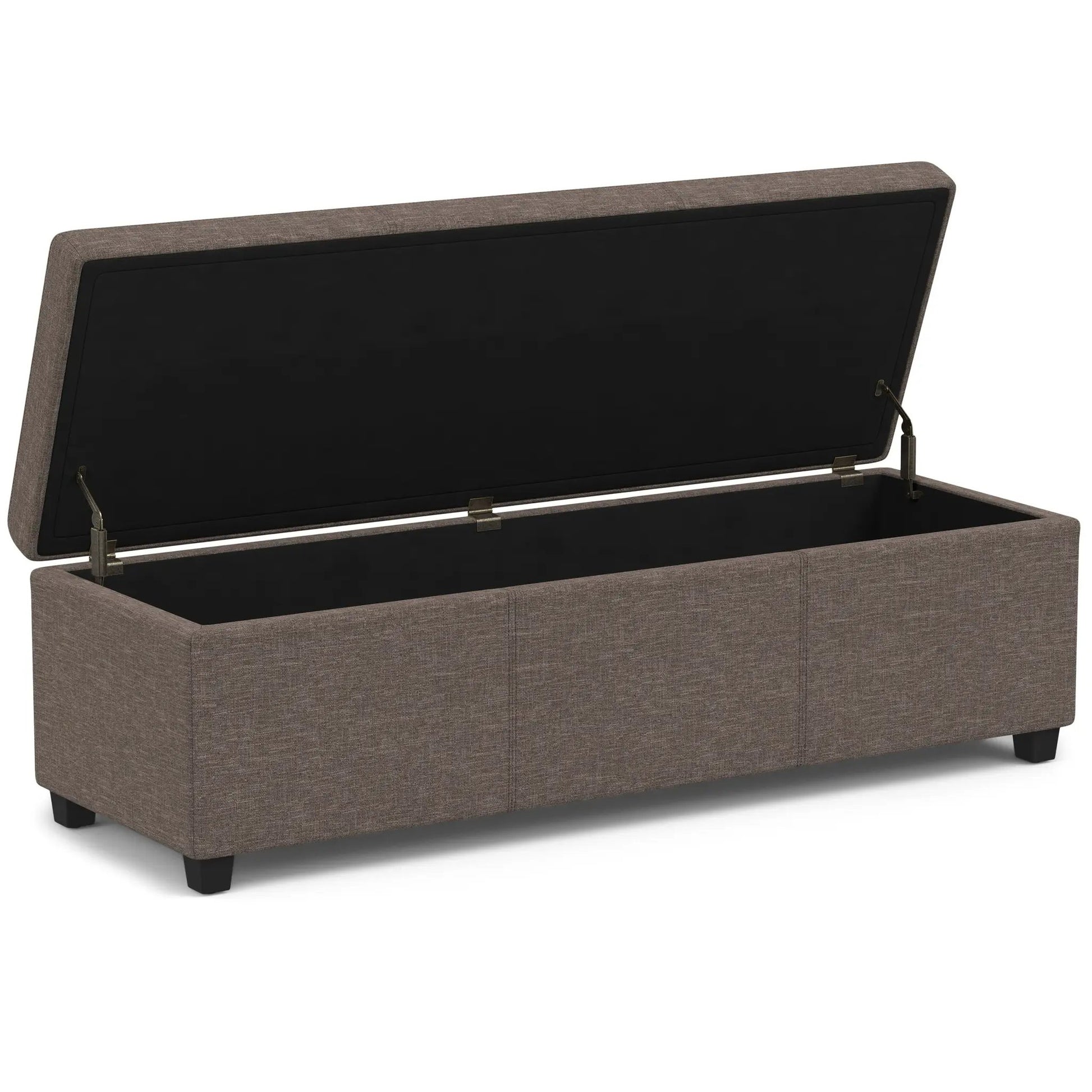 Avalon Multifunctional Storage Ottoman Bench in brown textured fabric with lift-top storage on Tampa Home & Garden Store