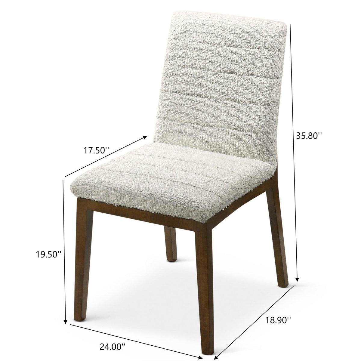 Modern Dining Chair Set with Solid Wood Base in beige fabric, set of 2 on Tampa Home & Garden Store