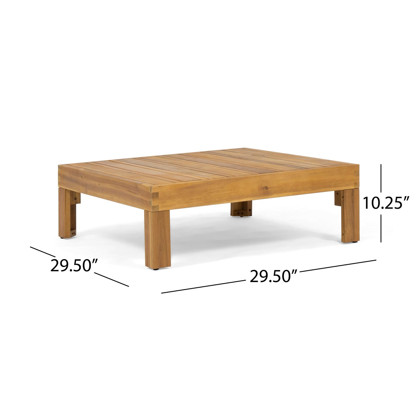 OANA outdoor wooden table with a slatted top in natural finish on Tampa Home & Garden Store