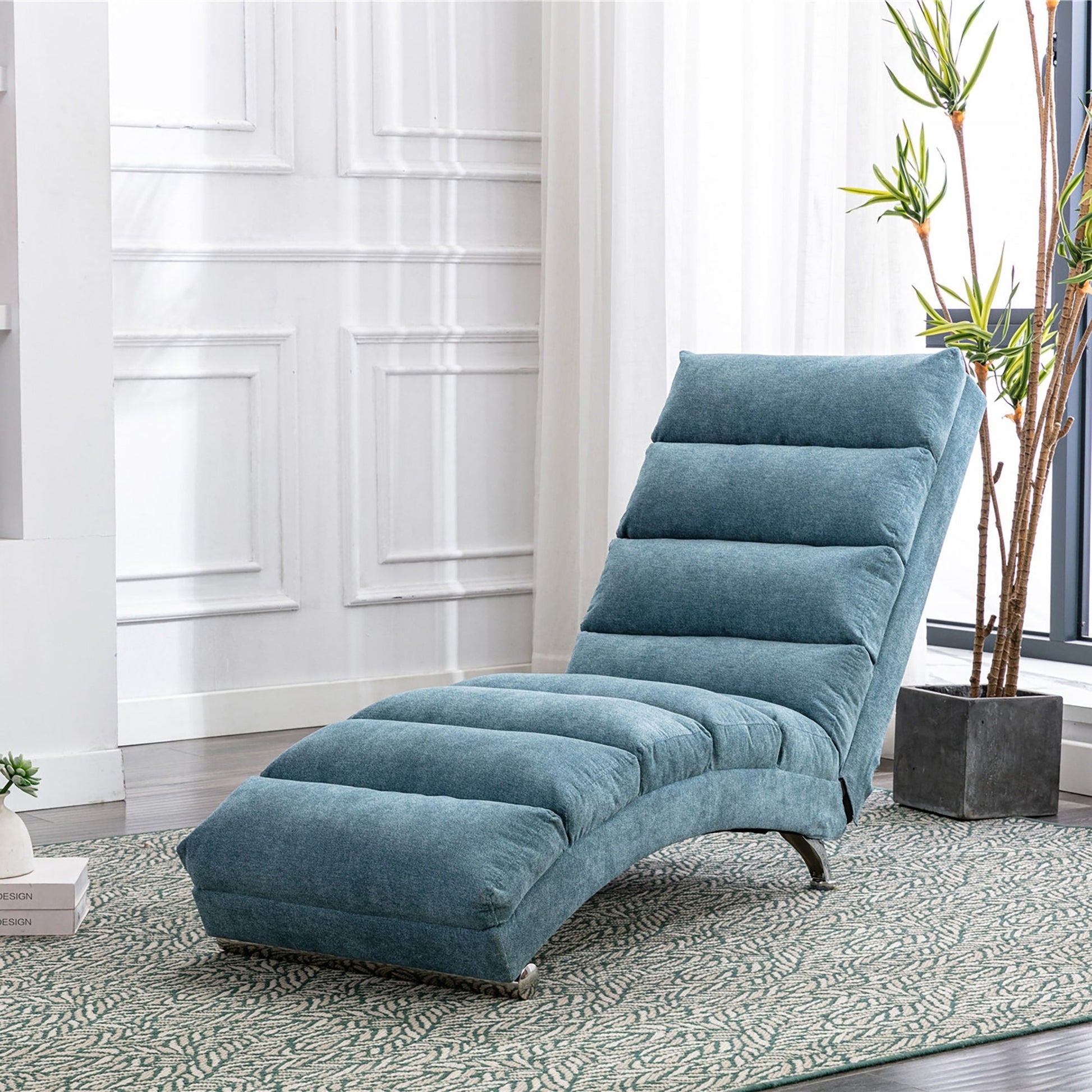 Massage Chaise Lounge Indoor With Remote Control in blue teal upholstery by HouseOfZazla on Tampa Home & Garden Store