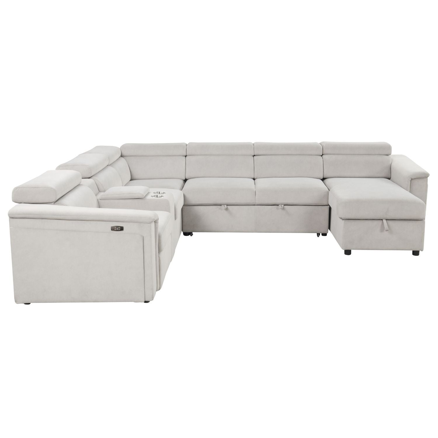 Harvey power recliner sleeper sectional gray fabric on Tampa Home & Garden Store
