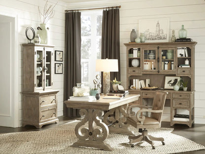 Tinley Park upholstered swivel desk chair Dove Tail Gray Unique Piece Furniture on casters Tampa Home & Garden Store