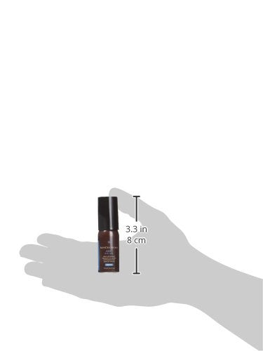Eye cream Skinceuticals AOX Eye Gel bottle in palm, brown glass with black cap, 3.3 in tall on Tampa Home & Garden Store