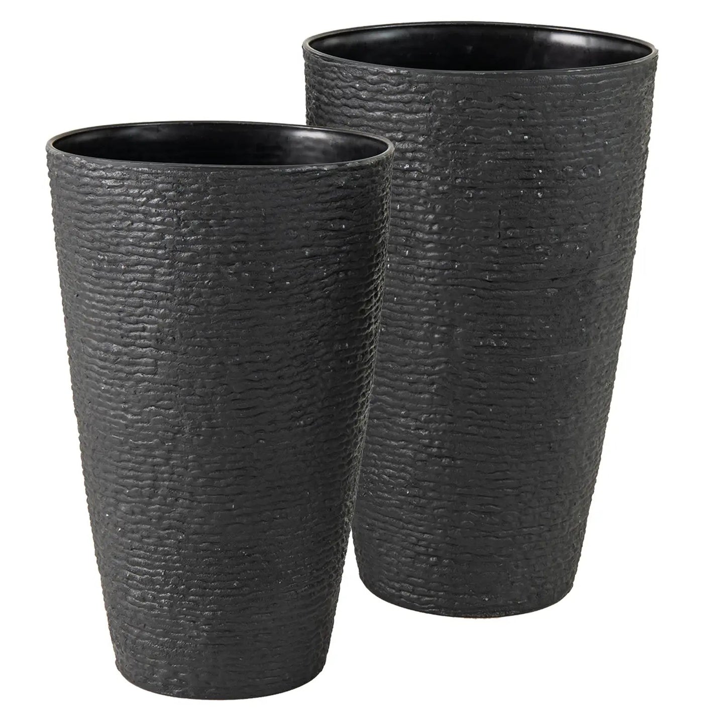 21 Inch Tall Round Plastic Planters Set of 2