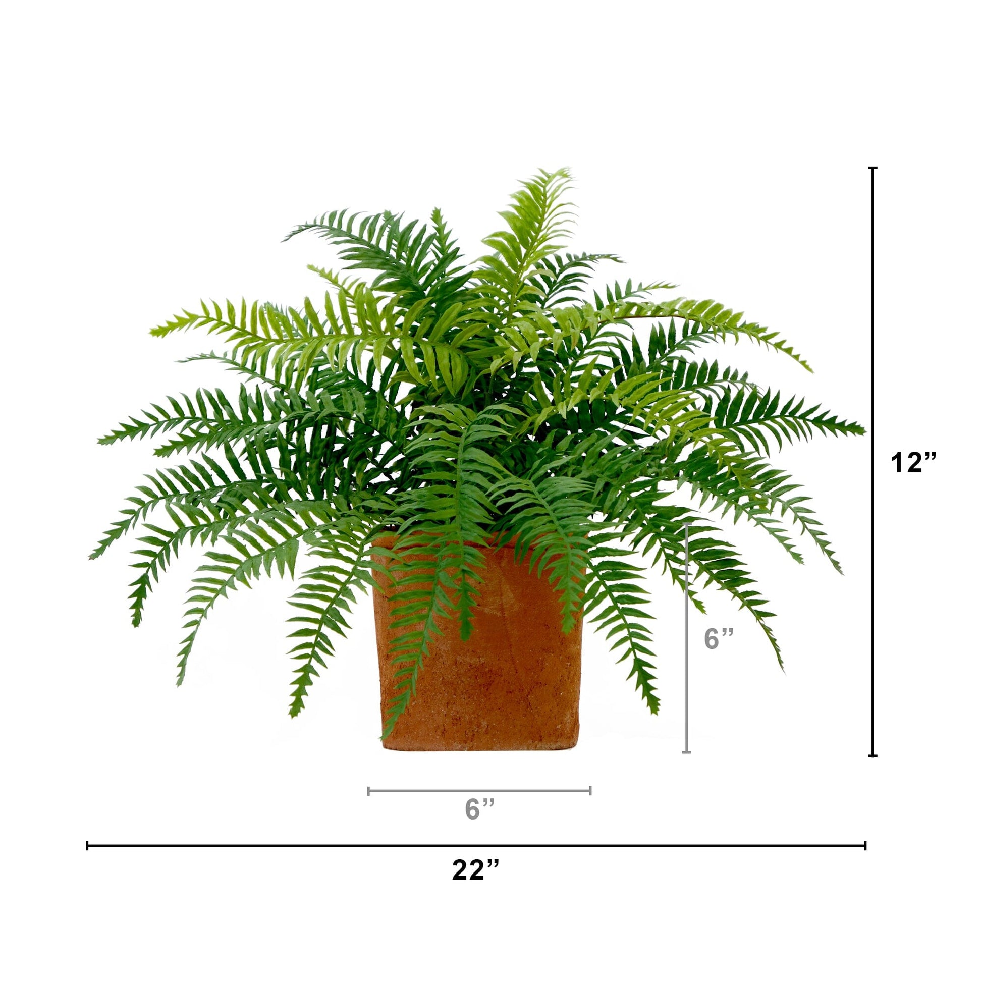 22” Artificial Fern Plant in Decorative Planter - Tampa Home & Garden Store