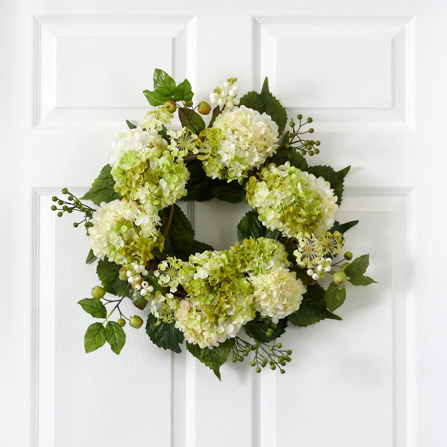 22” Artificial Hydrangea Wreath - Tampa Home & Garden Store