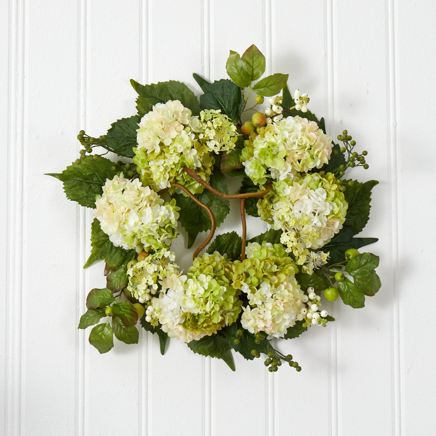 22” Artificial Hydrangea Wreath - Tampa Home & Garden Store