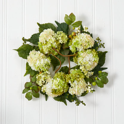 22” Artificial Hydrangea Wreath - Tampa Home & Garden Store