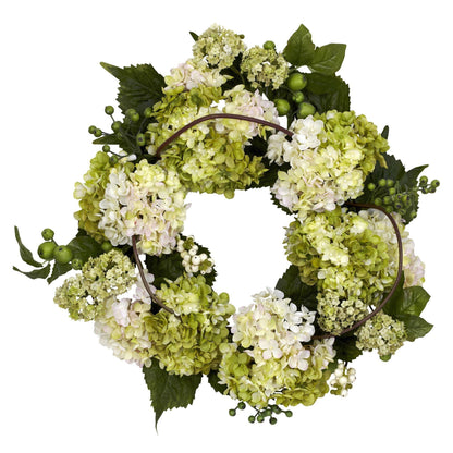 22” Artificial Hydrangea Wreath - Tampa Home & Garden Store