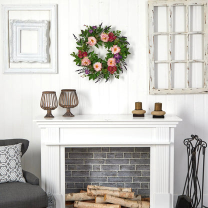 22” Assorted Peony Artificial Wreath - Tampa Home & Garden Store