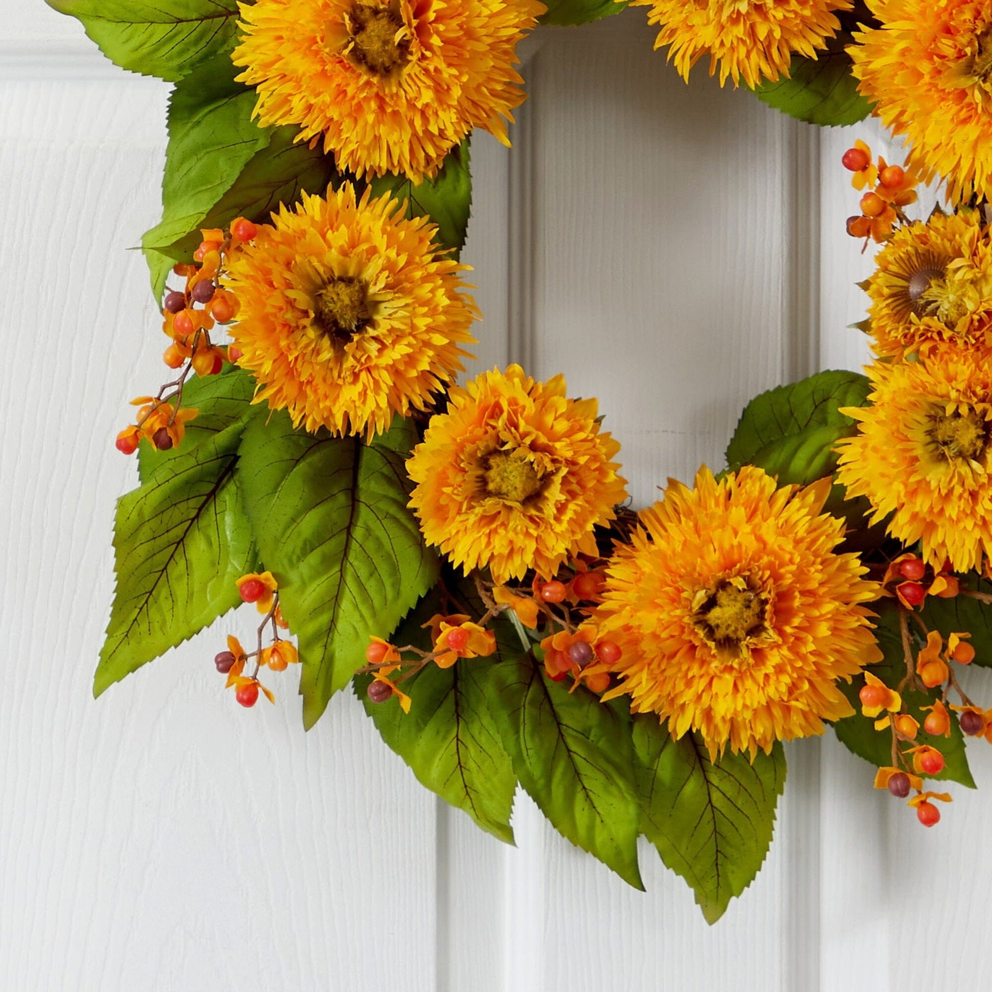22" Golden Sunflower Wreath - Tampa Home & Garden Store