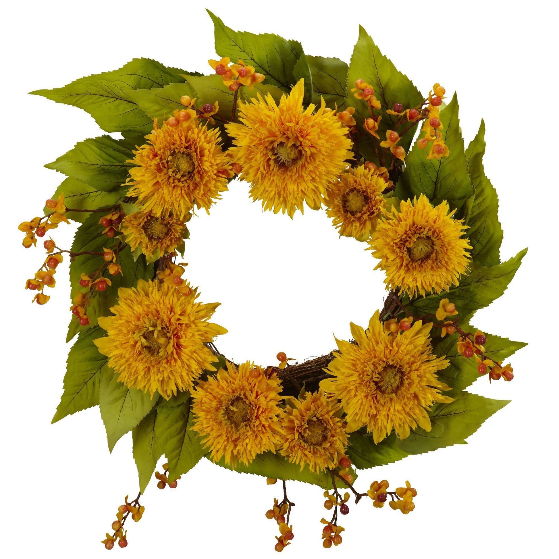 22" Golden Sunflower Wreath - Tampa Home & Garden Store