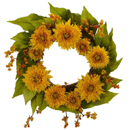 22" Golden Sunflower Wreath - Tampa Home & Garden Store