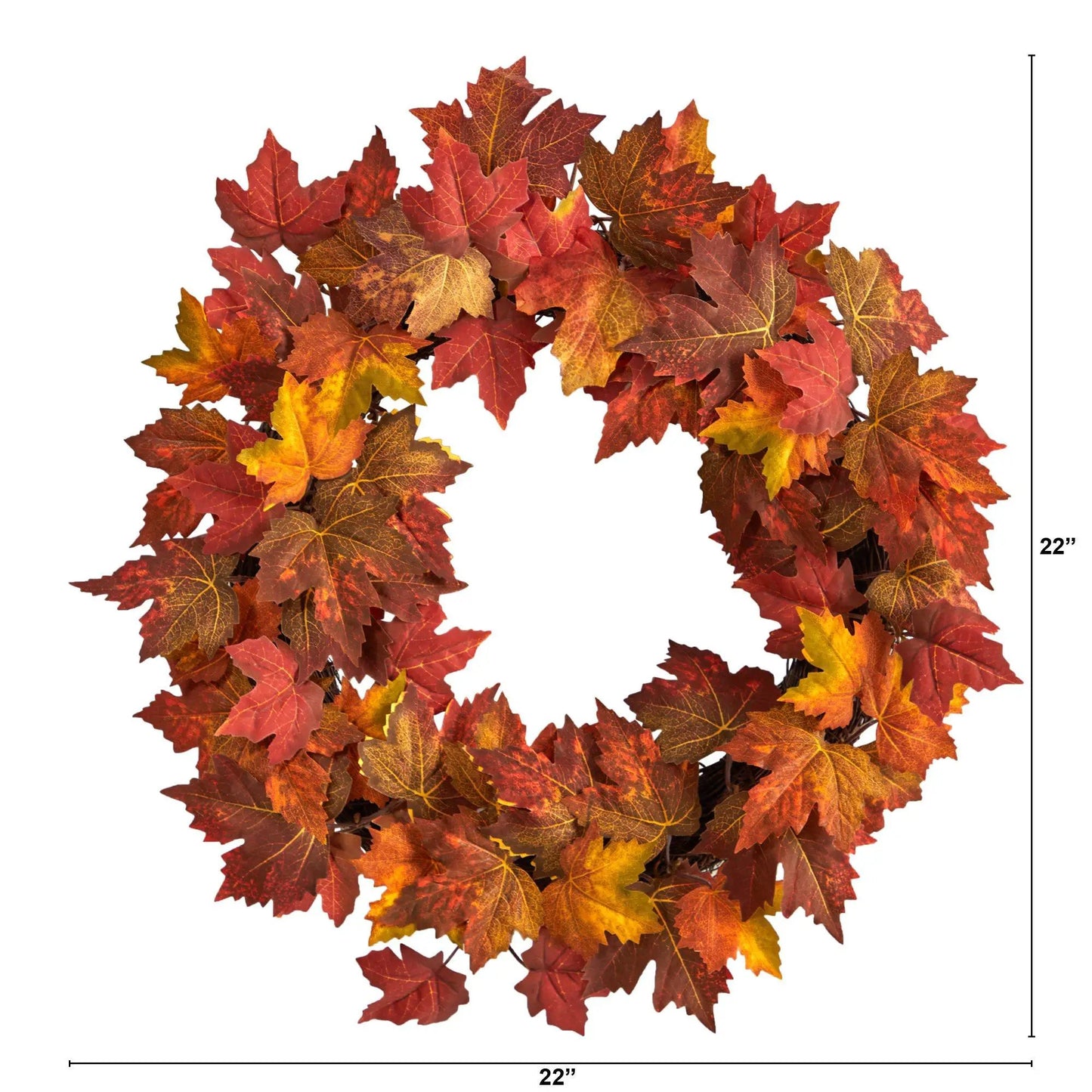 22” Maple Leaf Artificial Wreath - Tampa Home & Garden Store