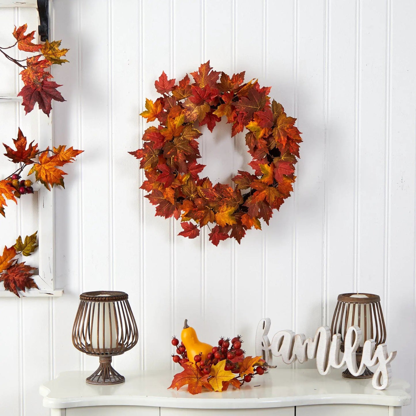 22” Maple Leaf Artificial Wreath - Tampa Home & Garden Store