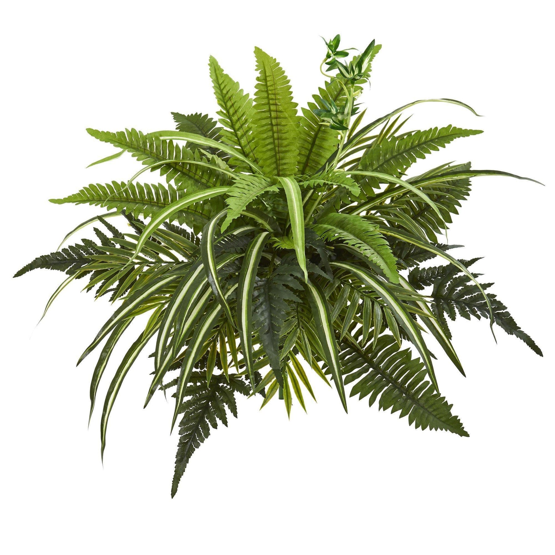 22” Mixed Greens and Fern Artificial Bush Plant (Set of 3) - Tampa Home & Garden Store