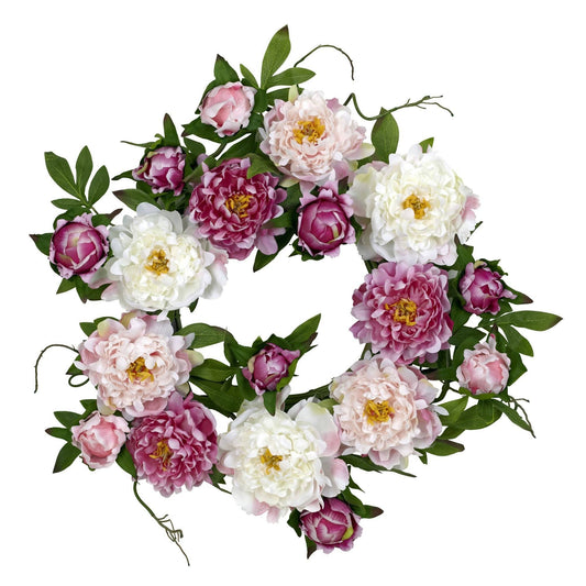 22" Peony Wreath - Tampa Home & Garden Store