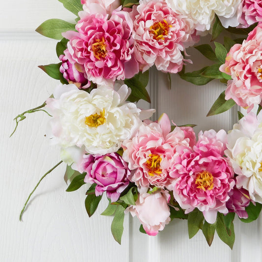 22" Peony Wreath - Tampa Home & Garden Store
