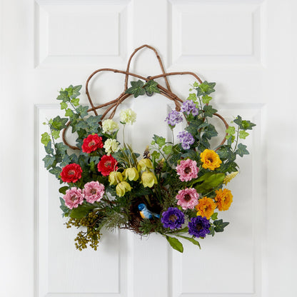22” Spring Floral Wreath - Tampa Home & Garden Store
