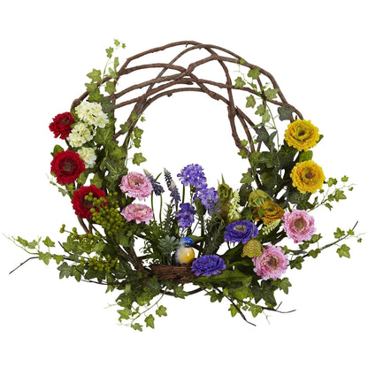 22” Spring Floral Wreath - Tampa Home & Garden Store