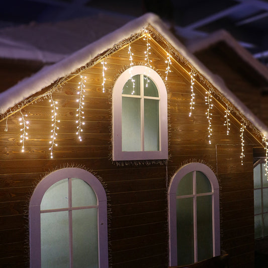 220-Light Starburst Warm White LED Icicle Light Set - Tampa Home & Garden Store