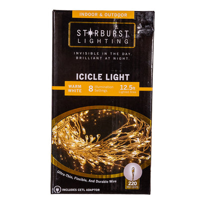 220-Light Starburst Warm White LED Icicle Light Set - Tampa Home & Garden Store