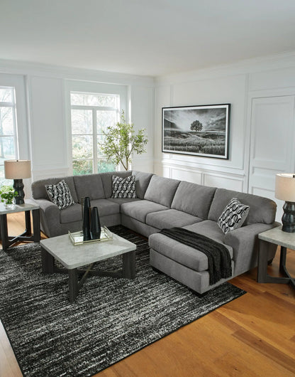 Birkdale Court Sectional by Unique Piece Furniture gray fabric L-shaped sofa with cushions on Tampa Home & Garden Store