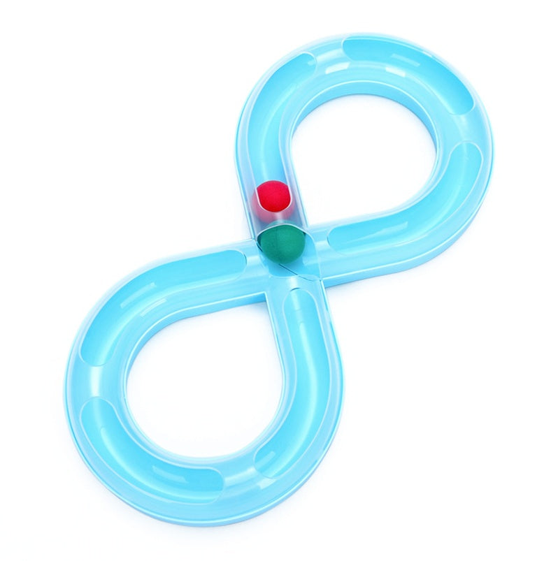 Cat toy turntable set blue plastic tunnel with red and green balls by Sell My Stuff on Tampa Home & Garden Store