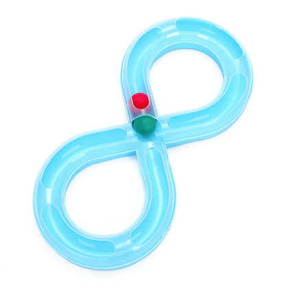 Cat toy turntable set blue plastic tunnel with red and green balls by Sell My Stuff on Tampa Home & Garden Store