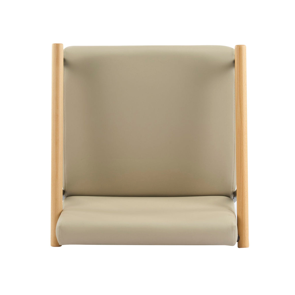 Mid-Century Modern counter stool with khaki cushions and light wood frame HouseOfZazla on Tampa Home & Garden Store