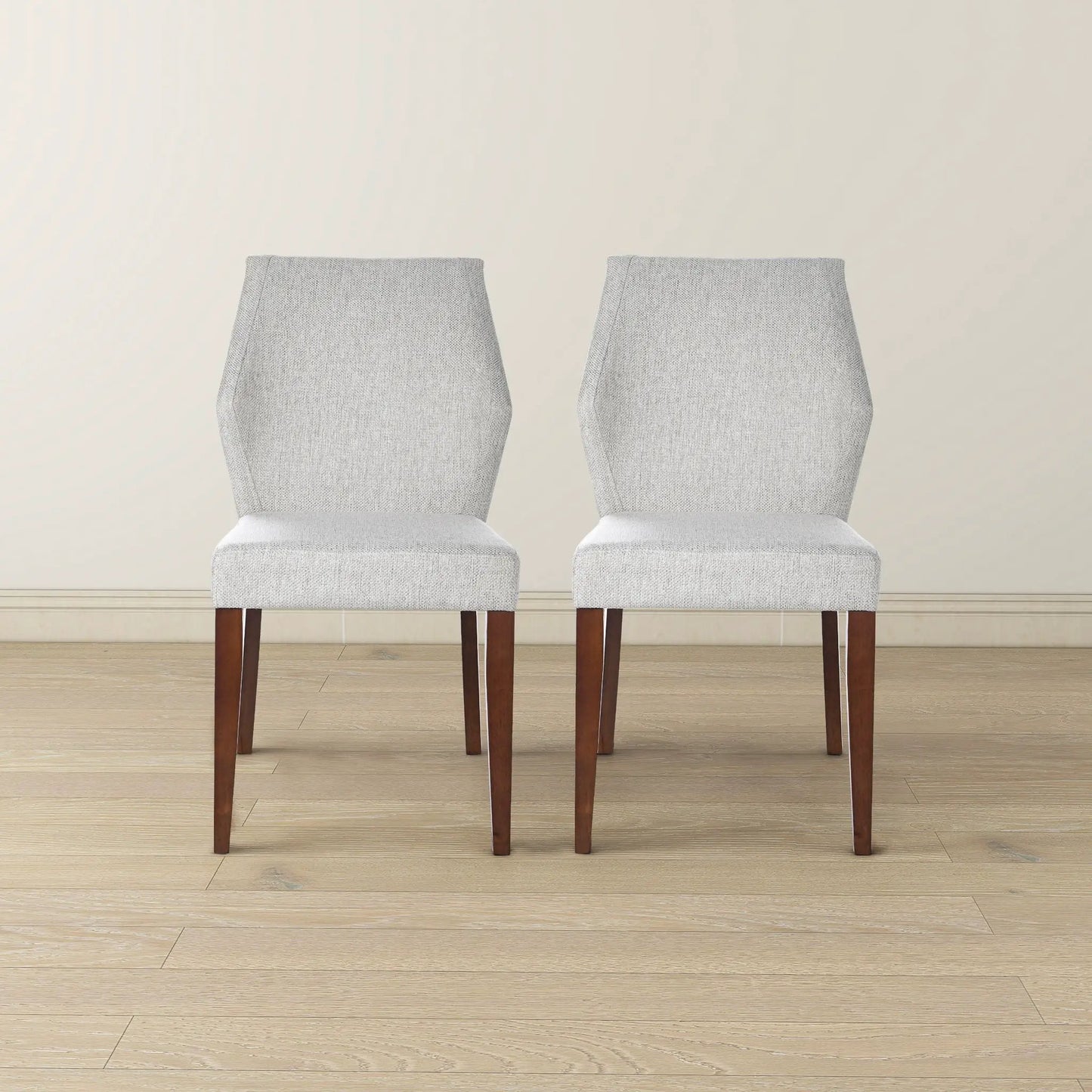 Luca Dining Chair Set of 2 Light Gray Upholstered