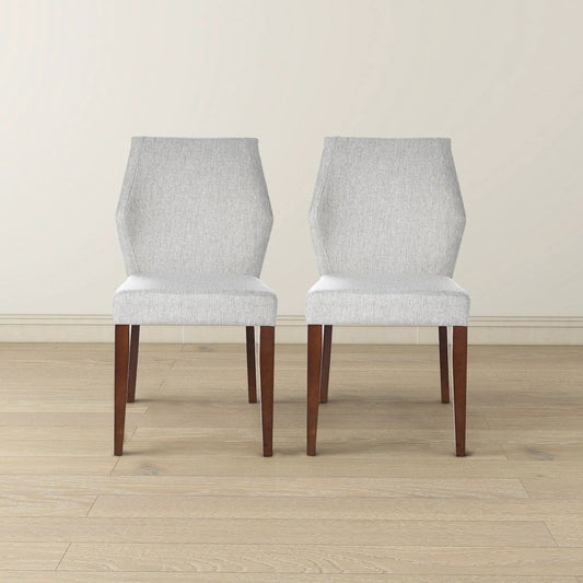Luca dining chair set (2) in light gray fabric with dark wood legs Unique Piece Furniture on Tampa Home & Garden Store