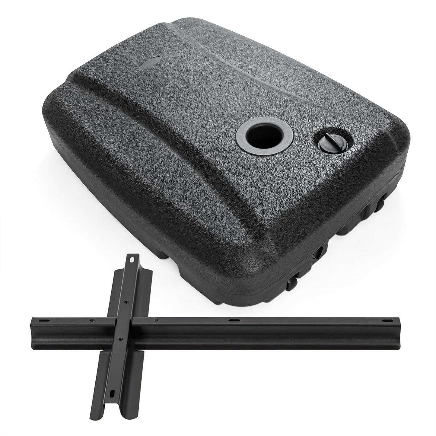 220 LBS Cantilever Patio Umbrella Base Stand with Wheels Fillable offset Umbrella Stand-Black