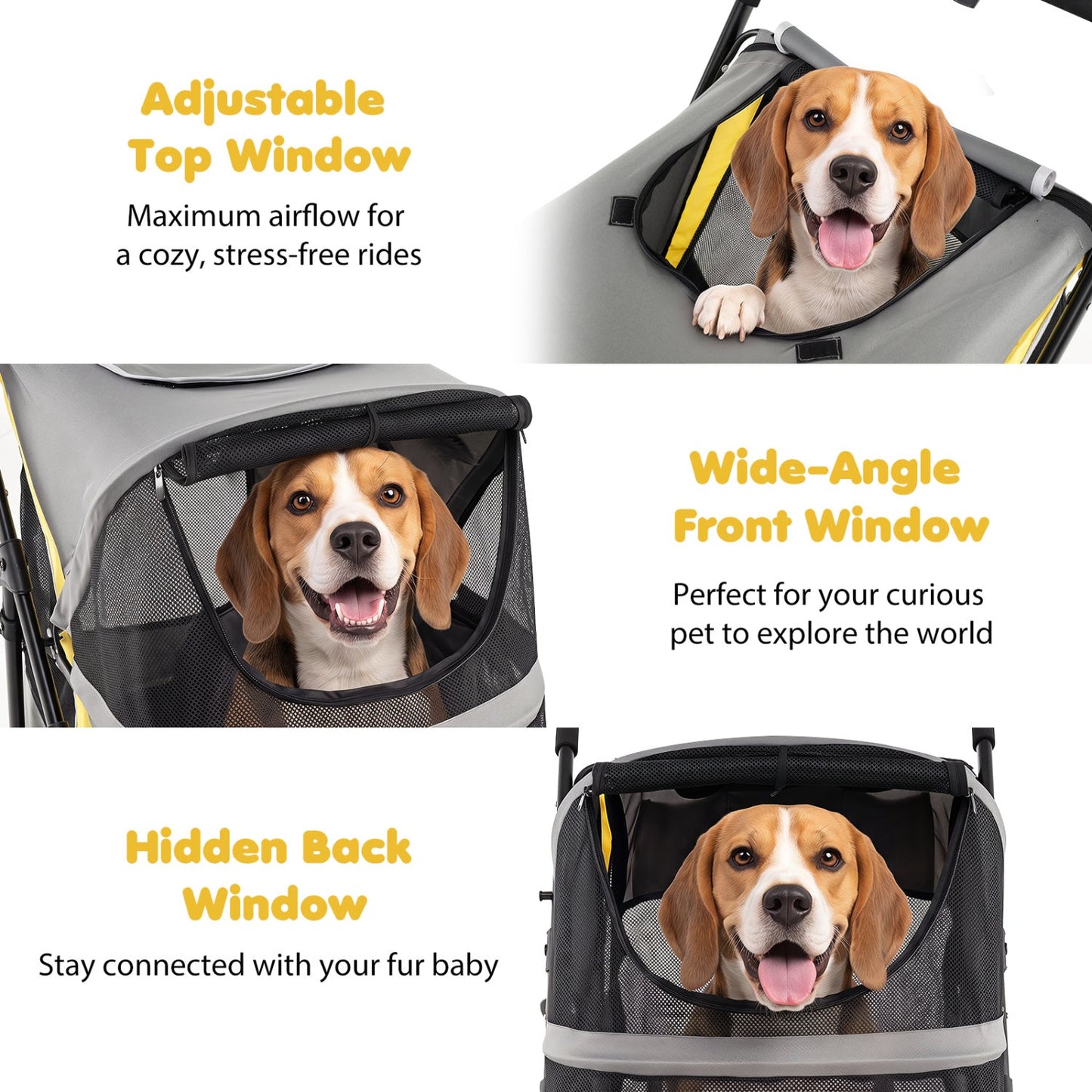 DirectDeals Heavy Duty Dog Stroller for Large Dogs with adjustable top window and mesh on Tampa Home & Garden Store