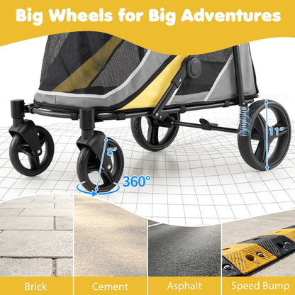 Heavy Duty Dog Stroller for Large Dogs DirectDeals, 220 LBS capacity pet stroller with big wheels on Tampa Home & Garden Store