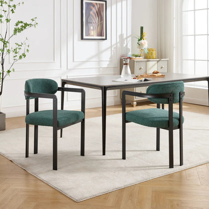 Dining Arm Chairs Set of 2 with Matte Metal Legs