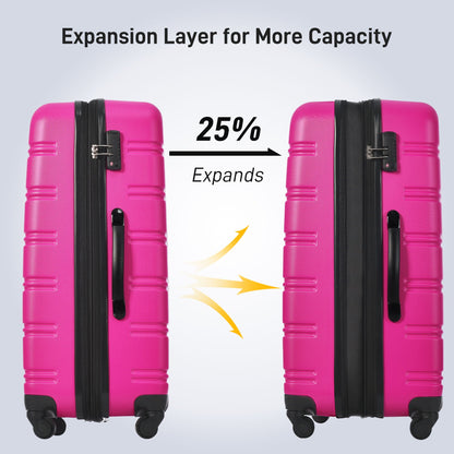 HouseOfZazla two pink hardside spinner luggage with TSA locks 20/24/28 inch on Tampa Home & Garden Store