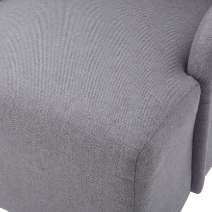 Upholstered dining chair fabric close-up in gray with woven texture on Tampa Home & Garden Store