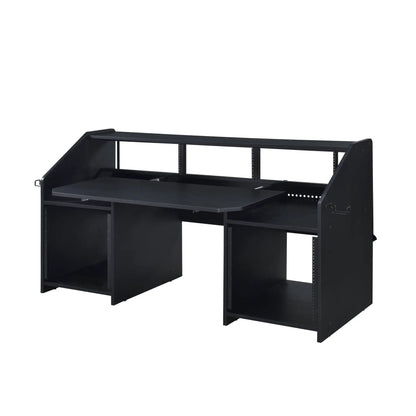 Annette Music Desk Wood, black metal work station with shelf, Unique Piece Furniture on Tampa Home & Garden Store