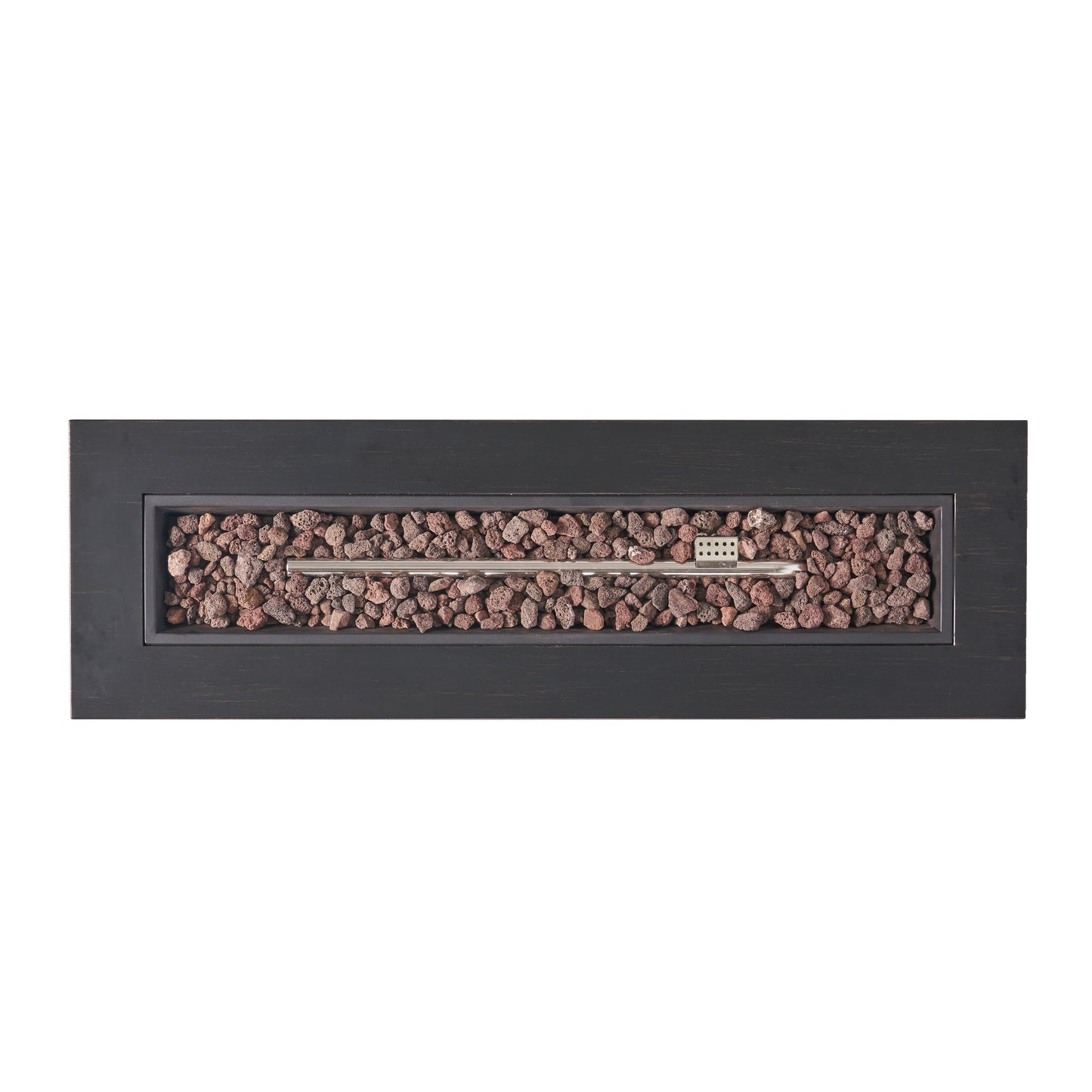 Fire pit Modern Dark Grey Outdoor Iron Propane Fire Pit with lava rocks by HouseOfZazla on Tampa Home & Garden Store
