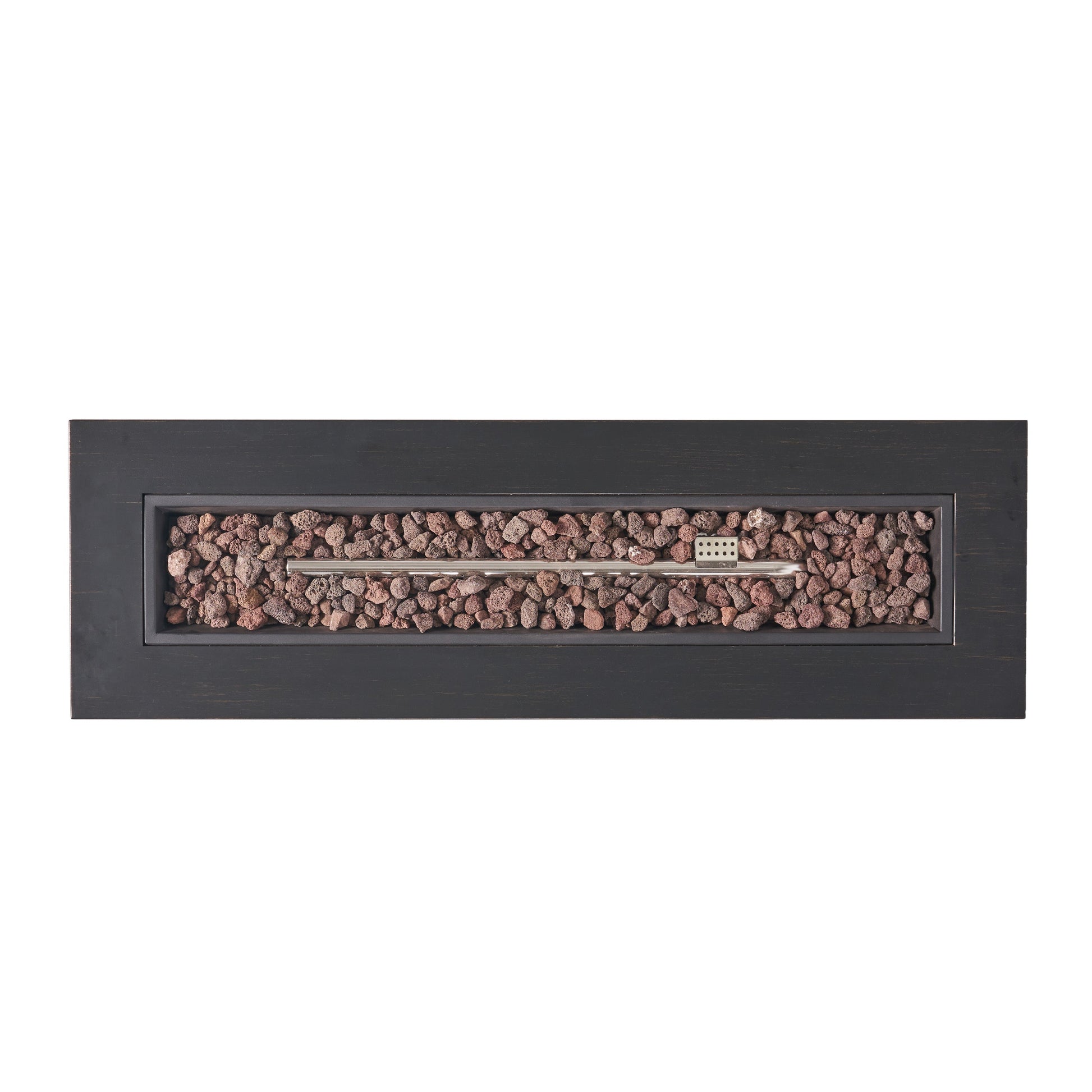 Fire pit Modern Dark Grey Outdoor Iron Propane Fire Pit with lava rocks by HouseOfZazla on Tampa Home & Garden Store