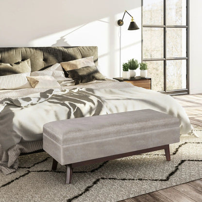 Owen Upholstered Rectangular Storage Ottoman by Unique Piece Furniture, taupe fabric on Tampa Home & Garden Store