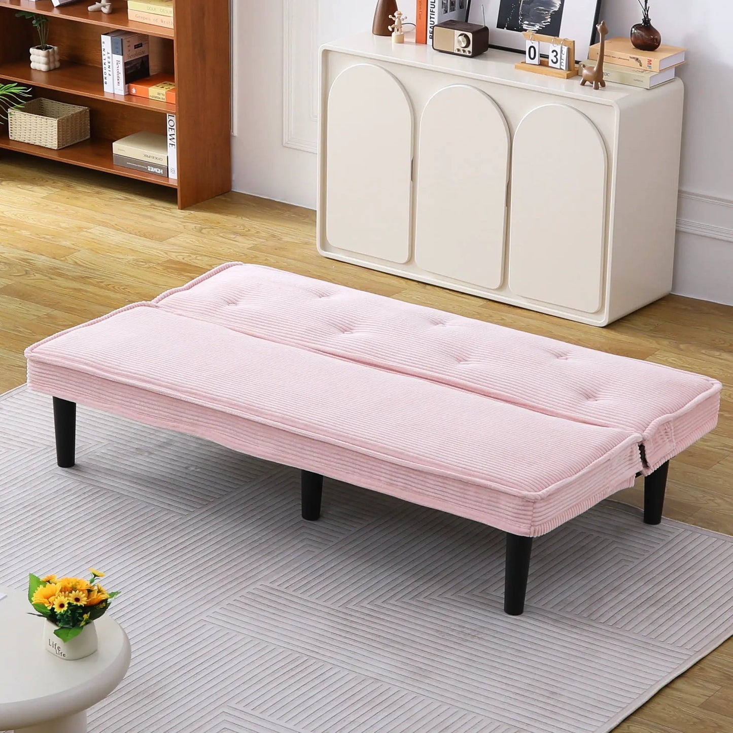 Versatile Sofa Bed With Solid Wood Frame pink upholstery by Unique Piece Furniture ottomans on Tampa Home & Garden Store